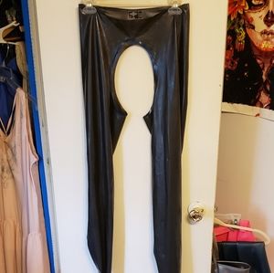 Libidex crotchless latex leggings